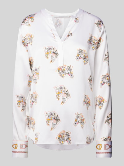 Herzensangelegenheit Zijden blouse met motiefprint Offwhite - 2