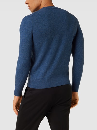 Marc O'Polo Strickpullover mit Logo-Stitching Blau Melange 5