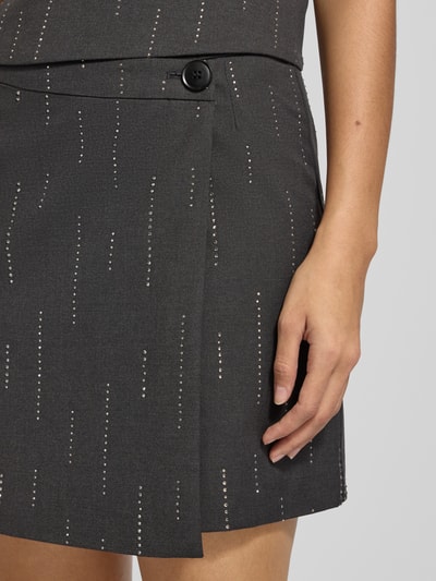 Gestuz Minirock mit Viskose-Anteil Modell 'Zadira' Dunkelgrau Melange 3