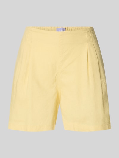 Produktfoto, Shorts mit elastischem Bund Modell 'ALMIRA' von JJXX in hellgelb, Viskose-Mix mit Leinen-Anteil, Straight Fit, glatte Textur