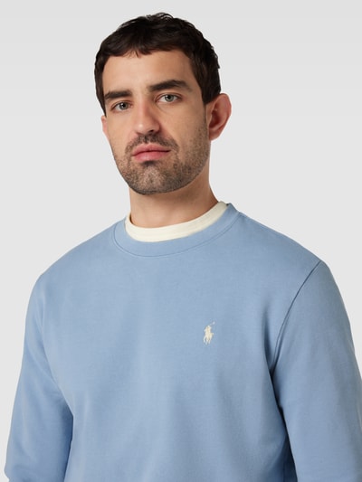 Polo Ralph Lauren Sweatshirt in effen design met labelstitching Lichtblauw - 3