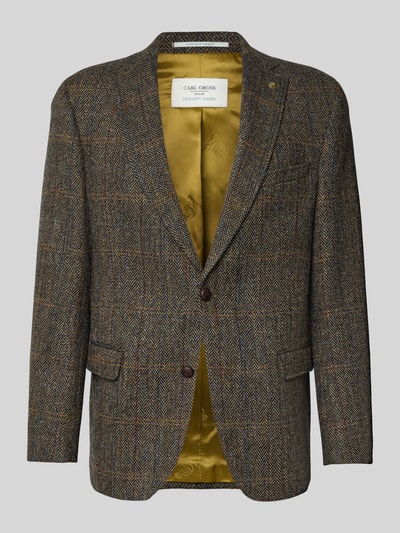 Carl Gross Sakko Harris-Tweed aus Schurwolle Modell 'Theo' Dunkelgruen 2