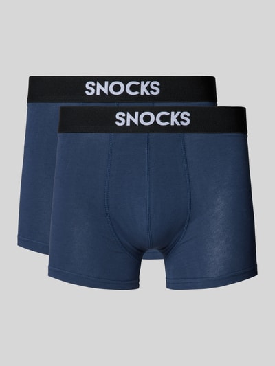 Snocks Trunks mit elastischem Logo-Bund im 2er-Pack Marine 1