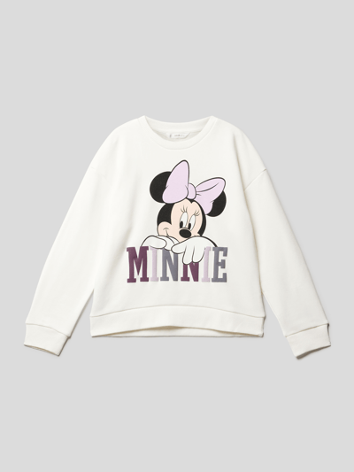 Mango Sweatshirt mit Motiv-Print Modell 'minnie' Offwhite 1