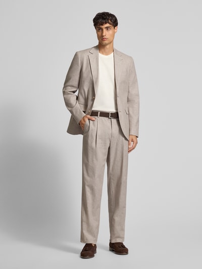 Matinique Marynarka na dwa guziki o kroju slim fit z mieszanki lnu model ‘George’ Beżowy 1