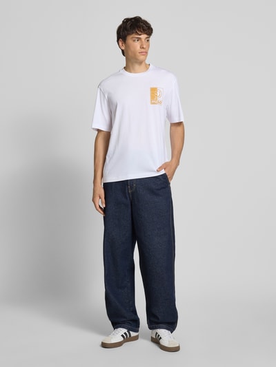 Hugo Blue T-Shirt mit Motiv-Print Modell 'Nedix' Weiss 1