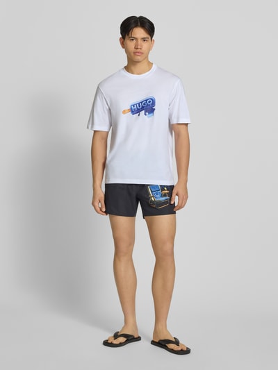 HUGO Blue t-shirt o kroju regular fit z czystej bawełny model 'NOGLASY' Biały 1