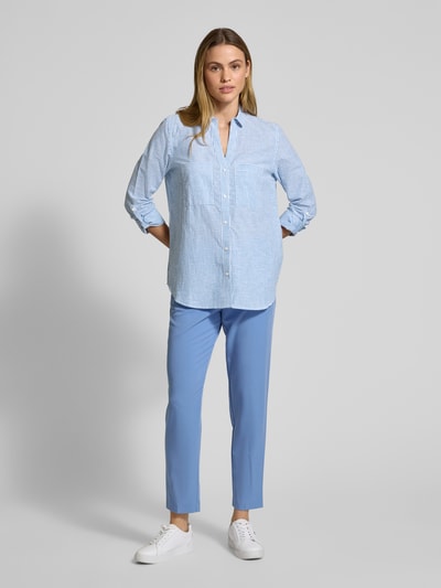 Christian Berg Woman Relaxed Fit Hemdbluse mit Brusttaschen Blau 1