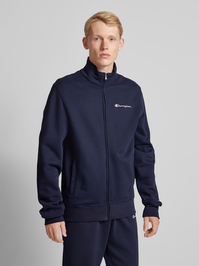 CHAMPION Sweatjacke mit Label-Stitching Dunkelblau 4