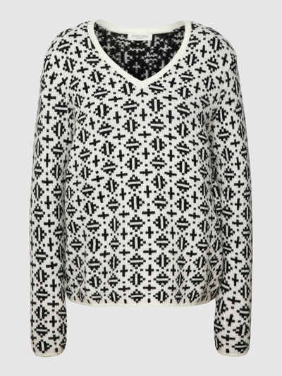 Christian Berg Woman Gebreide pullover met all-over motief Offwhite - 2