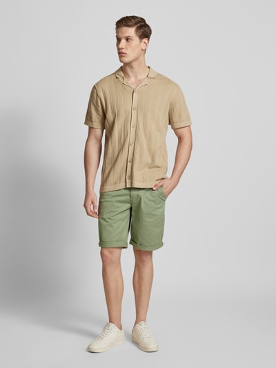 Redefined Rebel Regular Fit Bermudas mit Gürtel Modell 'MIKE' Oliv 1