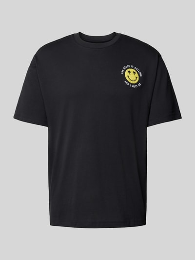 MCNEAL T-shirt met motiefprint, model 'PAXTON' Zwart - 2