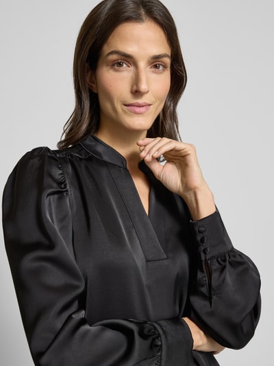 Neo Noir Blouse met V-hals, model 'Rosslyn' Zwart - 3