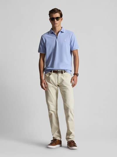 Polo Ralph Lauren Regular Fit Poloshirt aus Baumwoll-Mix mit Reißverschluss Hellblau 1
