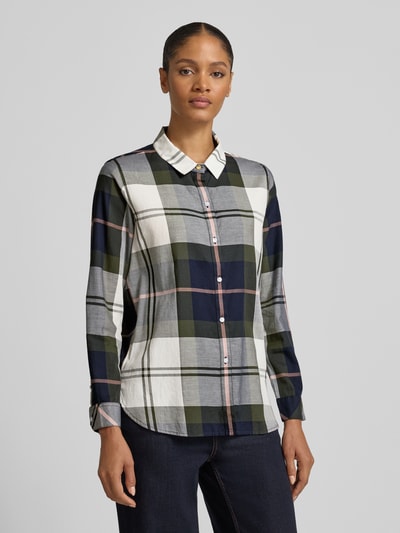 Barbour Bluzka koszulowa o kroju relaxed fit z czystej bawełny model ‘MOORLAND’ Granatowy 4