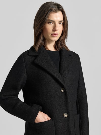 ICHI Lange jas met reverskraag en opgestikte zakken Zwart - 3