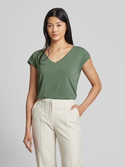 Vero Moda Comfort Fit T-Shirt mit Modal-Anteil Modell 'FILLI' Schilf 4