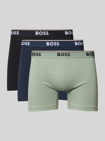 BOSS Slim fit boxershort van katoenmix in een set van 3 stuks Rietgroen - 1