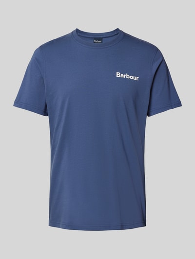 Barbour T-shirt z nadrukiem z logo Błękitny 2