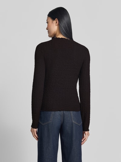 VERO MODA Regular Fit Langarmshirt aus Baumwoll-Mix Modell 'ZIA' Black 5