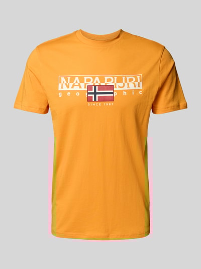Napapijri T-Shirt mit Label-Print Modell 'AYLMER' GELB 2
