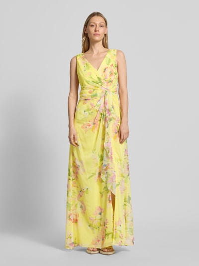 Adrianna Papell Maxikleid in Wickel-Optik mit V-Ausschnitt GELB 4