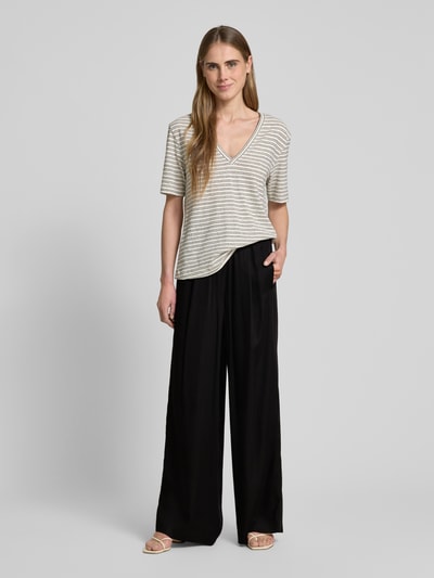 Lanius Wide fit stoffen broek met elastische band Zwart - 1