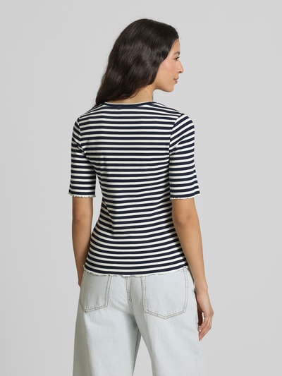 s.Oliver RED LABEL Bluzka o kroju regular fit z ozdobnym dołem Granatowy 5