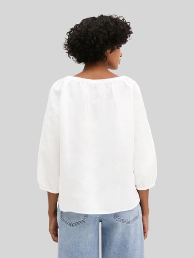 Marc O'Polo Regular Fit Bluse aus reinem Leinen mit Carmen-Ausschnitt Weiss 5