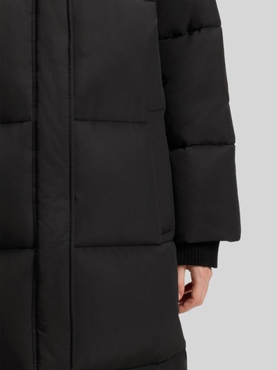 BOSS Orange Regular fit gewatteerde lange jas met opstaande kraag Zwart - 6