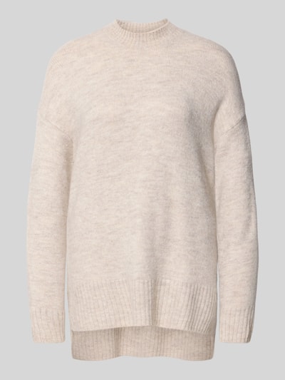 Vero Moda Oversized Strickpullover mit Mock Neck Modell 'LEFILE' Beige 2