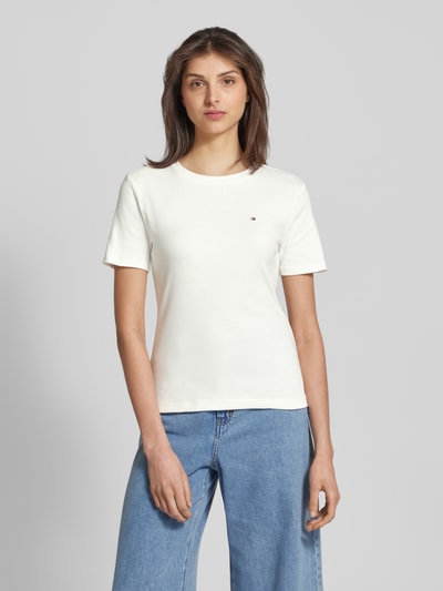 Tommy Hilfiger Slim Fit T-Shirt mit Label-Detail Ecru 4