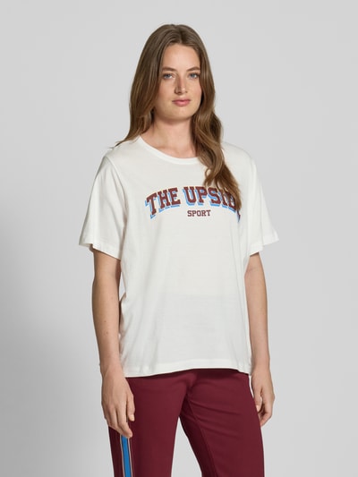 The Upside T-Shirt mit Label-Print und Rundhalsausschnitt Weiss 4