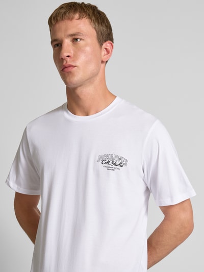 Jack & Jones T-Shirt mit Label-Print Modell 'MAKOTO' Weiss 3