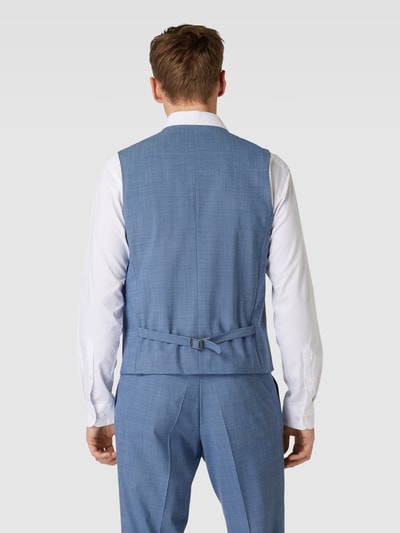 Carl Gross Slim fit gilet met lanawol, model 'Warren' Blauw - 5