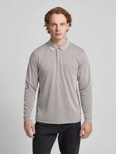 RAGMAN Regular fit poloshirt met borstzak Zilver - 4