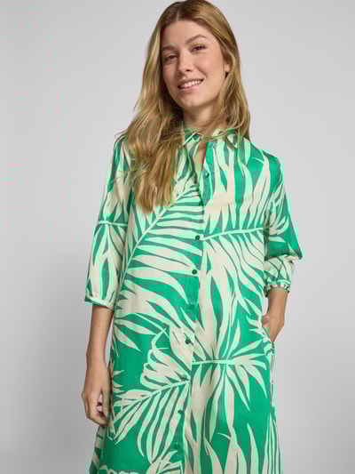 Milano Italy Knielanges Kleid mit Hemdblusenkragen Gruen 3