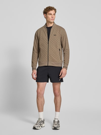 BOSS Green bluza rozpinana o kroju regular fit z mieszanki bawełny model 'SW_Revival Skarley' Piaskowy 1