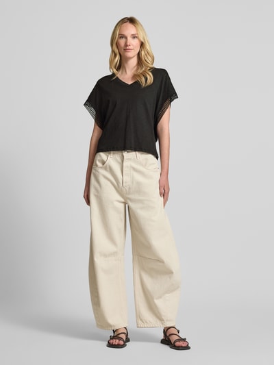 ICHI T-Shirt mit V-Ausschnitt Modell 'HOLYA' Black 1