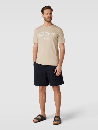 s.Oliver RED LABEL T-Shirt mit Label-Print Sand 1