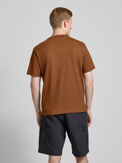 HUGO T-Shirt mit Label-Print Modell 'Dapolino' Mittelbraun 5