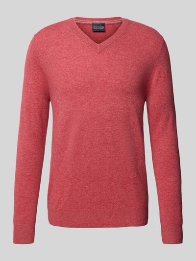 Christian Berg Men Wollpullover mit V-Ausschnitt und Kaschmir-Anteil Metallic Rosa Melange 2