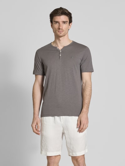 Lerros T-Shirt mit Serafino-Ausschnitt Oliv 4