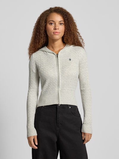 Guess Jeans Gebreid jack met wol en zijde Lichtgrijs - 4