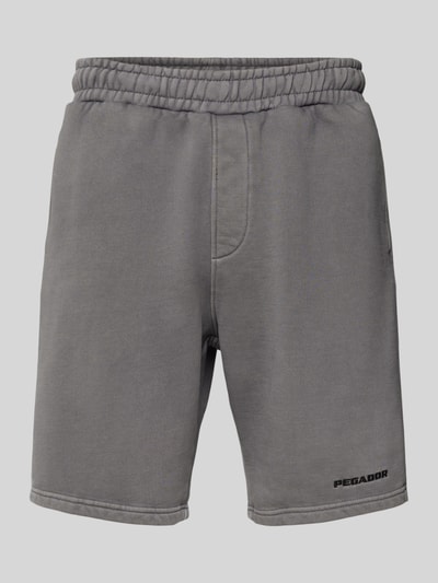 Pegador Regular Fit Sweatshorts mit Label-Stitching Anthrazit 2