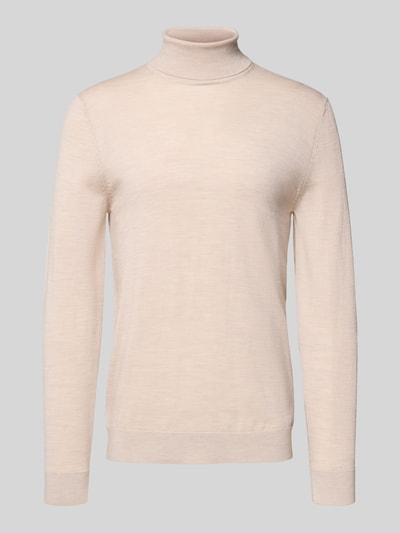 SELECTED HOMME Regular Fit Rollkragenpullover aus reiner Merinowolle Modell 'TRAY' Beige 2