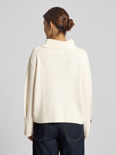 COMMA Loose Fit Strickpullover aus Woll-Mix mit Rollkragen Weiss 5
