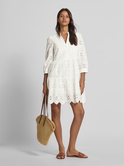 Apricot Sukienka o długości do kolan z koronką szydełkową Złamany biały 1