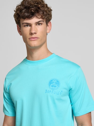 BOARDIES T-Shirt mit Label-Print Modell 'Maya' Hellblau 3