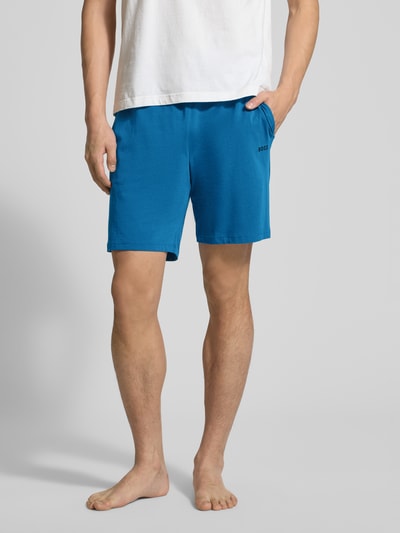 BOSS Szorty dresowe w kroju regular fit z mieszanka bawełny model 'MIix&Match' Niebieski 4